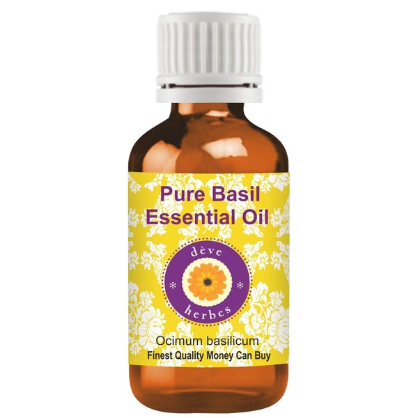 Deve Herbes Pure Basil Essential Oil (Ocimum basilicum) Steam Distilled