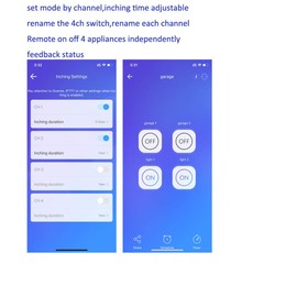 MHCOZY 4CH WiFi RF Wireless Switch Relay,Inching Self-Locking Interlock Mode,for Access Control Smart Garage Door,Compatible with Alexa Goolge Home