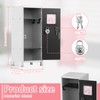 AwObEpl Mini Locker with Lock and Key Rustproof Metal Small