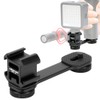Triple Cold Shoe Mount Gimbal Extension Bracket, Universal Mic Stand