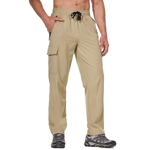 BALEAF Men's Hiking Pants Cargo Quick Dry Water Resistant Elastic