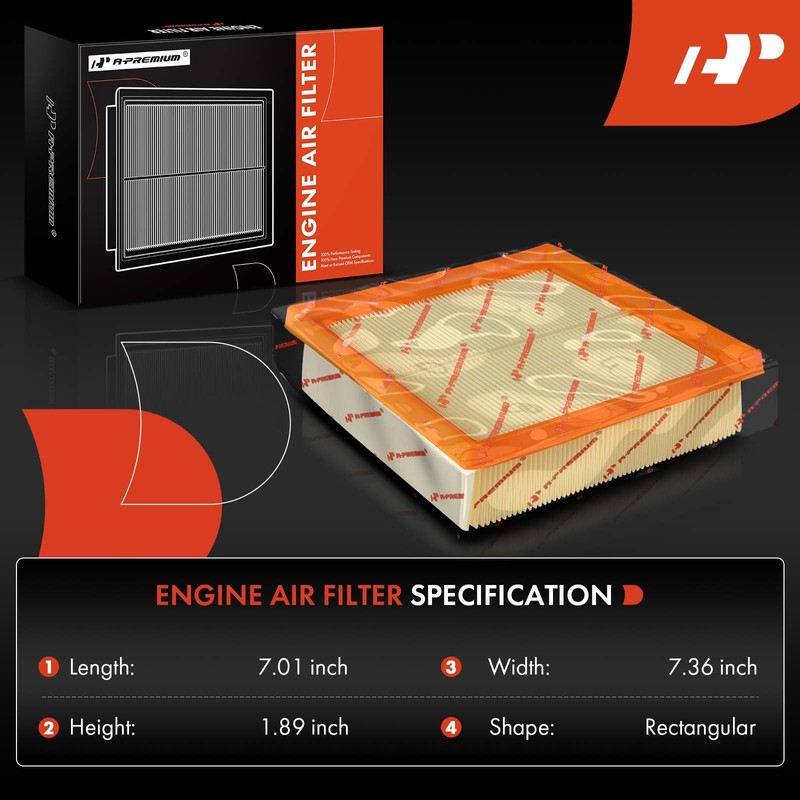 A-Premium 2-PC Engine Air Filter Compatible with Lexus LS500 2018-2023,