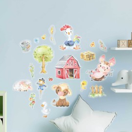 Papierdrachen Wall Stickers - 8 Sheets with Wall Stickers for Children - Nursery Decoration - Wall Decoration - Farm - 22 x 30 cm per Sheet - for Boys and Girls - Set 7