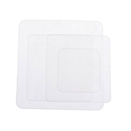 Pokinge 4 Pcs Food Container Cover, Transparent Silicone Stretch Lids Reusable Microwave Food Cover 3 Sizes Square Bowl Cup Cover Fresh Keeping Tool