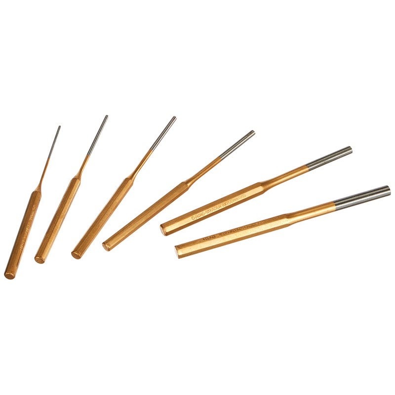 BGS 1655 Pin Punch Set, Gold/Silver/Black, 3-10 x 200 mm