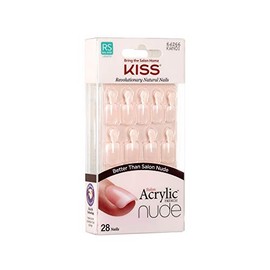 Kiss Salon Acrylic Nude French Nails 28 Count (Breathtaking) by Kiss