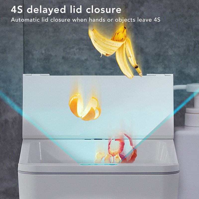 Desktop Sensor Trash Can USB Charging Foldable Lid 9L Intelligent