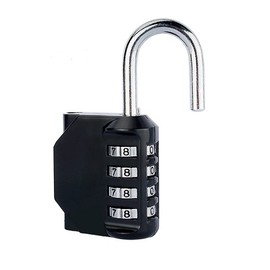 Zinc Alloy Combination Padlock, Waterproof Code Locker Heavy Duty Security Padlock Suitable for School Gym Locker, Shed, Cabinet, Tool Box (Black)