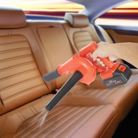 JAYGOVAN Cordless Leaf Blower, 5.4KPA 21V Powerful Motor, Electric Leaf Blower with 1Ah Battery and Charger Lightweight Handheld Small Blower Battery Powered Leaf Blowers for Car, Garden,House,Depot