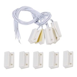Door Window Sensors Alarm, 5pcs MC-38 Recessed Wired Door Window Sensor Magnetic Switch Home Alarm Security System for Wooden Door Window