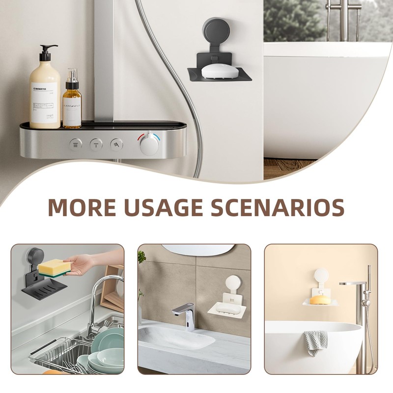 Aenfaiy Suction Cup Soap Dish for Shower (1 Pack) -