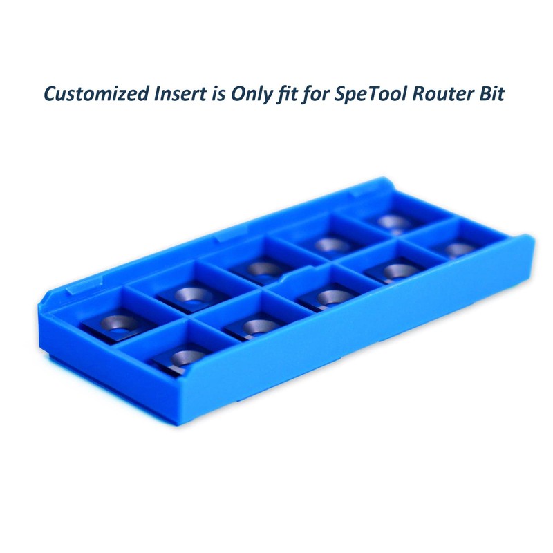 SpeTool 10pcs Square Carbide Inserts Replacement Cutter for Surfacing Router