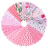 42Pcs Pink Charm Packs for Quilting, 100% Cotton Fabric Squares