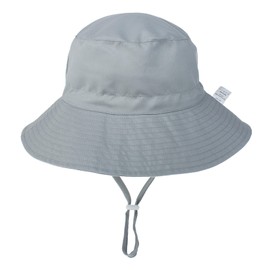 Mini angel Baby Sun Hat Kids Summer UPF 50+ Sun Protection Beach Wide Brim Toddler Baby Boy Girl Bucket Hat 1Pc (Grey,2-6Years)