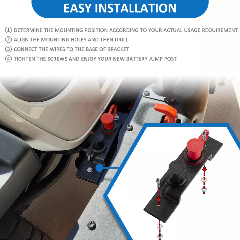 DYSO Battery Jump Post Remote Battery Terminal Relocation Kit for