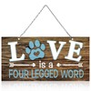 Love is a Four Patged Word Pet Paw - Placa