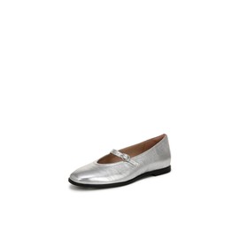 Naturalizer Womens Elina Mary Jane Flat Silver Leather 8.5 M