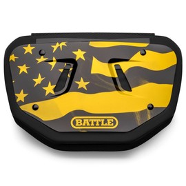 Battle Sports American Flag 2.0 Chrome Football Back Plate - Adult & Youth (Gold, Black, Youth)