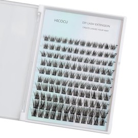 Individual False Eyelash Extensions, 3D Fluffy Effect C Curl, 200 Pieces, Mixed Length Cluster Lashes, DIY Eyelashes Extension, Clear Band Artificial Eyelashes (DLC185)