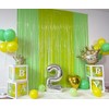 3 Pack Green and Light Green Foil Fringe Curtains for
