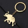 TIZURO Stainless Steel 18K Gold Plated Elephant Key Chains Wild