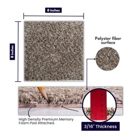 Smart Squares Walk in The Park Premium Made in The USA Carpet Tiles 18x18 Inch, Soft Padded, Seamless Appearance, Peel and Stick for Easy DIY Installation (377 Lace Agate, Sample (8” x 8”))