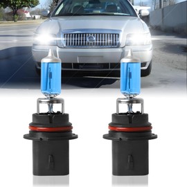 XRDHJI Fit for Mercury Grand Marquis 1998-2005 High Performance Halogen Headlight Bulbs,9007 High Low Beam Headlamp Replacement Bulbs Kit, Plug and Play,Pack of 2