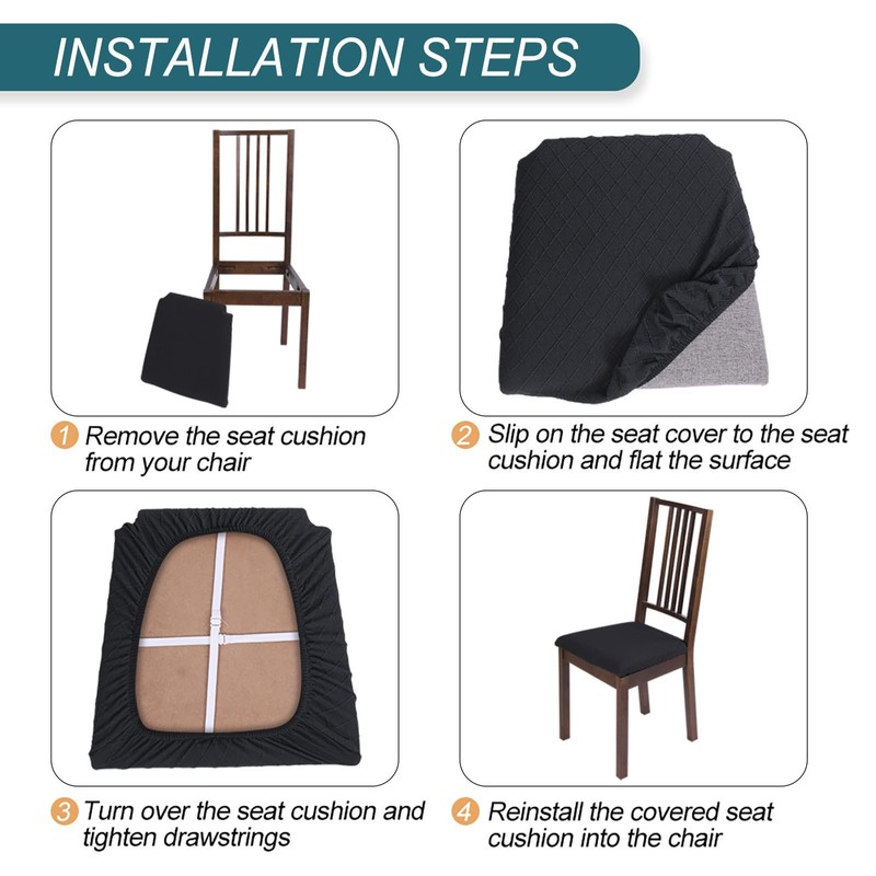 SearchI Water Repellent Seat Covers for Dining Room Chairs Stretch
