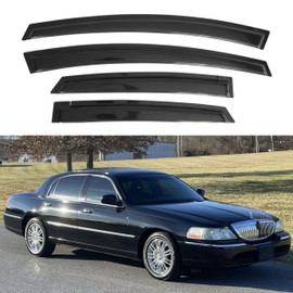 Immortal Group IG Window Visor for Lincoln Town Car Sedan 1998-2010, Rain Guard Tape-On Extra Durable Side Vent Window Deflector, 1998 1999 2010