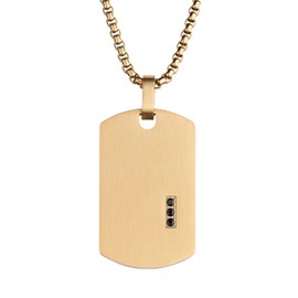 LUCKMAN Collar Hombre, Cadena con Dije de Placa con Zirconia Cúbica, Acero Inoxidable con Baño de Oro 18k – Joyería y Accesorios para Hombre, Ideales como Regalos para Hombre Originales Navidad, Regalos para Papá y Novio, Modelo Gavin