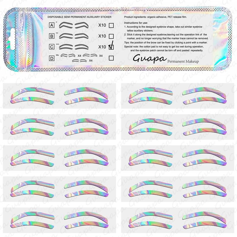 Airbrush Brows Shaping Guides Stickers, Rainbrow Eyebrow Tint Tape Stencils