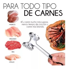 Eco R Martillo Ablandador Carne Mazo Acero Inoxidable Utensilios