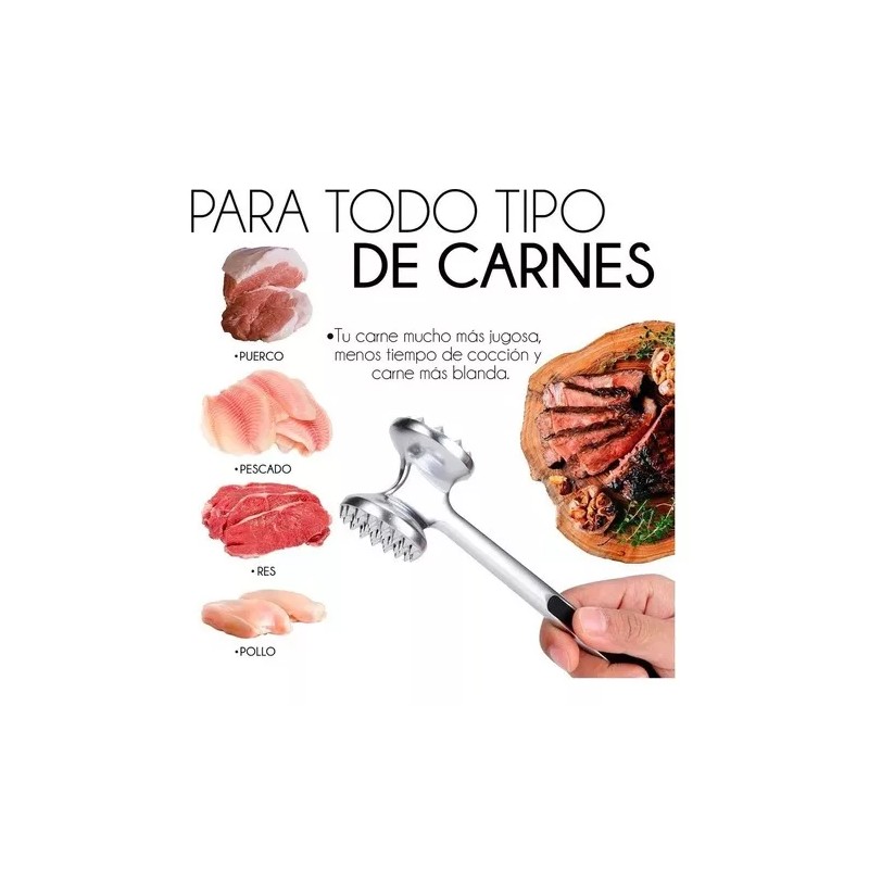 Eco R Martillo Ablandador Carne Mazo Acero Inoxidable Utensilios