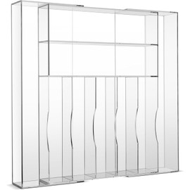 Organizador de cajones de acrílico transparente para utensilios de cocina y cubiertos, bandeja de cubiertos ajustable con 9 compartimentos para cajones, oficina y almacenamiento de baño