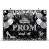 2025 Prom Send Off Backdrop 7x5FT Black Silver Glitter Prom