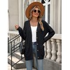 Zeagoo Ladies Cardigan Black Casual Loose Long Chunky Cardigan V