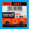Maxell 2 count of Maxell LR41 AG3 192 1.5V Alkaline Button Cell Thermometer Battery