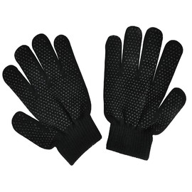 Kid's Winter Magic Gloves with Gripper Palm Children Stretchy Warm Magic Thermal Gloves Boys or Girls Knit Gloves Black (Pack of 1, Black)