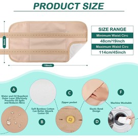 GerOr 4 Pcs Castor Neck Waist Oil Pack Set Reusable Castor Oil Wrap Mess-Free Castoroil Pack Wrap with Adjustable Tape Soft Comfortable Castoroil Pack (4pcs)