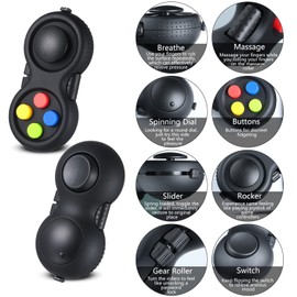 Skylety 6 Pieces Cam Fidget Pad Controller Relieve Anxiety Handheld Mini Game Remote Controller Fidget Pad Stress Reducer for Adult Relieve Stress(Mixed Colors)