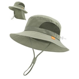 FURTALK Baby Toddler Sun Hat Bucket Hat with Neck Flap Wide Brim Hats Beach Vacation Essentials Green