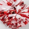 Lovecheer 2PCS Cheerleading Pom Poms Metallic Red and White Plastic