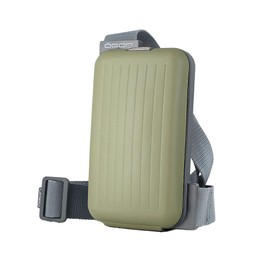 ÖGON -DESIGNS- Practical and Stylish Aluminum Belt Bag with Integrated Wallet, Phone Slot, RFID Protection Against Fraud and demagnetization, Phone Bag Model