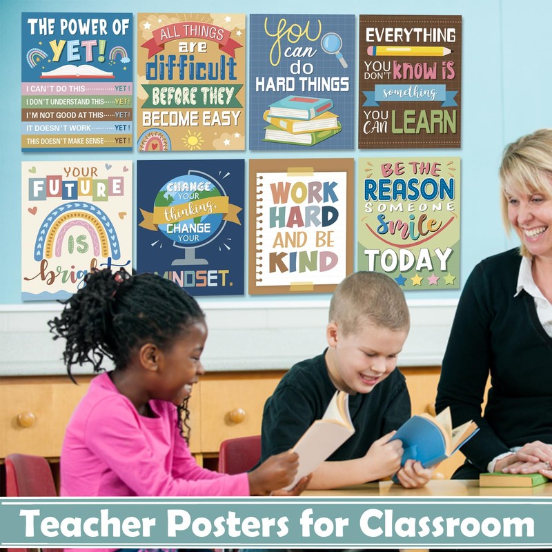 Adduster 12 Pack Inspirational Classroom Posters - Middle and High
