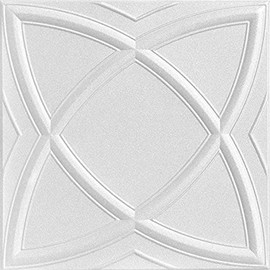 A La Maison Ceilings r13-8pw Elliptical Illusion Ceiling Tile, Plain White