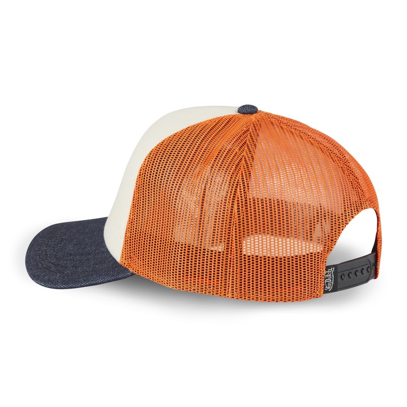 Von Dutch Unisex Adjustable Trucker Crew Cap Orange/Black/Navy One Size,