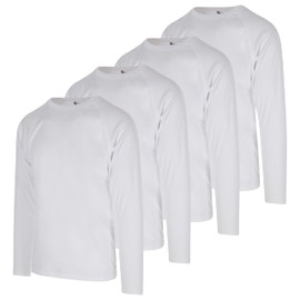 DARESAY 4-Pack: Men’s Long Sleeve Athletic Shirts – Lightweight, Sweat-Wicking, Quick-Dry Workout, Gym, Active Tee