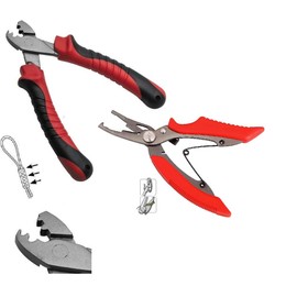 Set: Crimping Pliers & Fishing Scissors for Braided Line Snap Ring Scissors Pliers + Free Petri Heil! Sticker