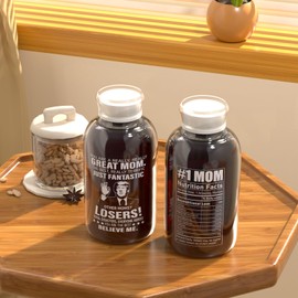 Glass Cups with Lids and Straws 16 oz, Glasses Drinking Set, Iced Coffee Cup with Double Lids, Drinking Glasses Tumbler with Straw and Lid, Thank You Gifts for Mom - 1Pack