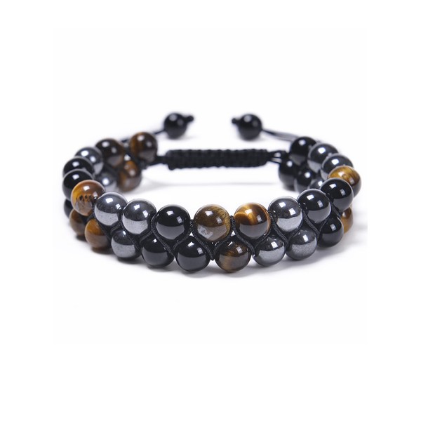 2/4/6PCS Black Obsidian Anklet Bracelets for Women Men Anti-Swelling Magnetictherapy